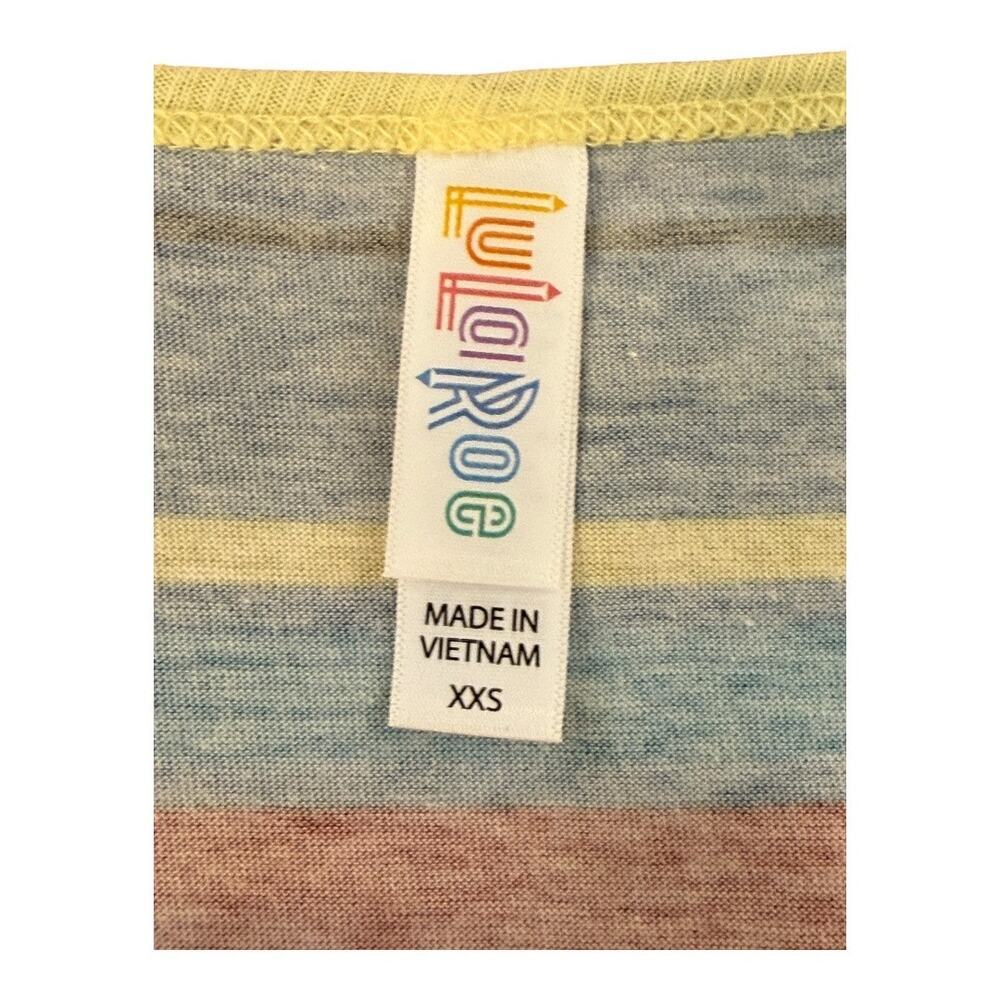 NEW LuLaRoe Women's XXS Striped Short Sleeve Classic T-Shirt Multicolor NWT‎ - Picture 4 of 8